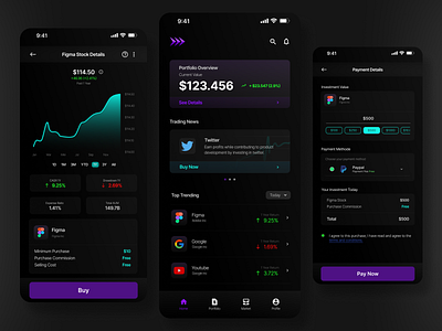 Wuzy | Stock Trading App app branding design design challenge design investment graphic design mobile app mobile design saham app saham investment stock app trading app ui ui design ui design challenge user experience design user interface design ux design