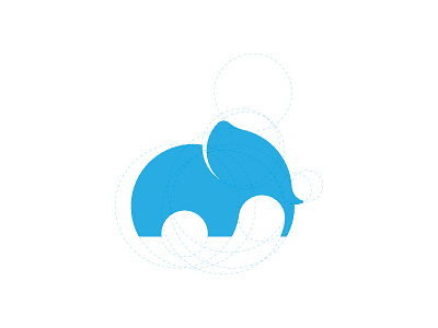 Thinslices animal blue elephant fibonacci sequence gird icon logo thinslices