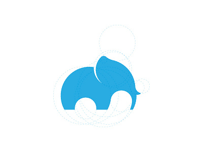 Thinslices animal blue elephant fibonacci sequence gird icon logo thinslices