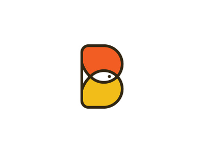 Be the fish b fish icon logo monogram