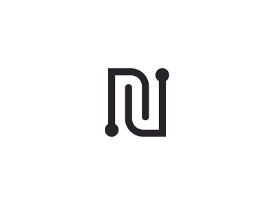 Tech News Platform digital letter line logo minimal monogram n negative news newsfeed tech type