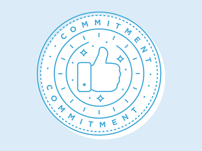 Commitment art badge commitment core values corporate design icon illustration logo monoline thumbs up vector vintage