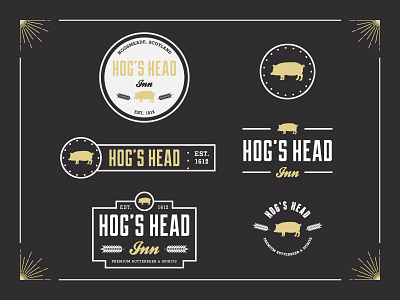 Hogs Head Inn badge beer branding brewery creative design harry potter hog illustration logo pig typography