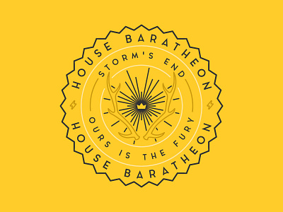 House Baratheon badge branding clean deer game of thrones gold lightning lines logo monoline royal typography