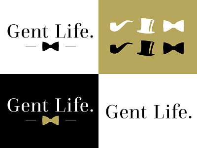 Gent Life bowtie branding classic classy dapper design fashion gentlemen logo pipe top hat vintage