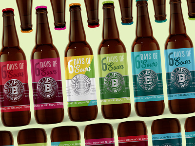 Six Days of Sours beer beer art beer bottle beer branding beer label craft beer design package design packaging typography