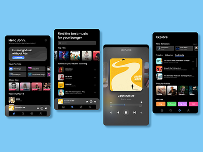 Music App design mobile app music app ui ux