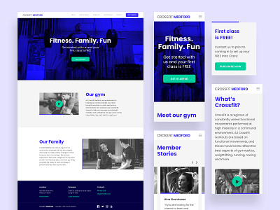 CrossFit Medford Website athletes black blue buttons crossfit design fitness landing page ui ux website