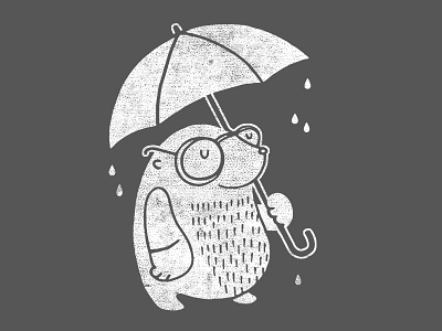 Shirt Design animal design glasses happy mole print rain shirt umbrella