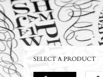 Mini-site bembo pro bickham script pro black engravers mt letterpress promotional white