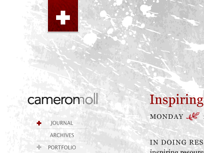 cameronmoll.com v(?) comp mockup red swiss texture