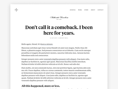 Don't call it a comeback. blog engravers personal website tiempos wip