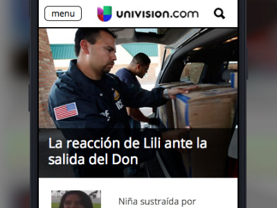 Univision Homepage Mobile Prototype for testing made with invision mobile prototype