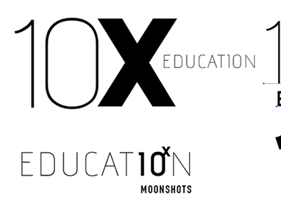 10X Education Logo Mark Ideas blackwhite logo
