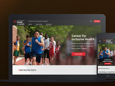 Special Olympics Inclusive Health Site Design design homepage made with invision ui web