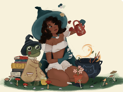 The Garden WItch frog witch
