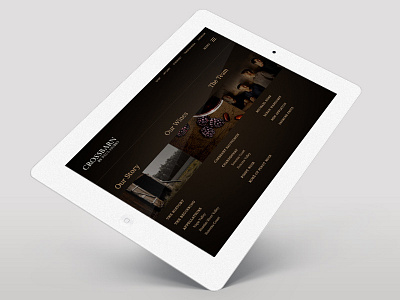 CrossBarn Redesign: Navigation Concept concept design navigation tablet ui website wine