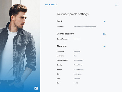 User Profile Settings — Daily UI #007 007 daily ui design settings user profile webpage website