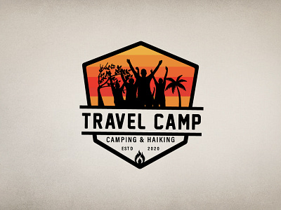 Travel camping vintage logo