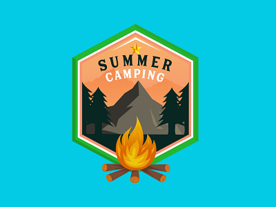 Summer camping vintage logo