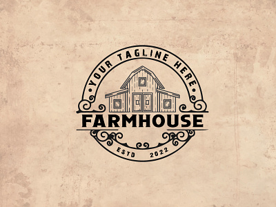 Vintage Farmhouse Logo branding design farmhouse farmhouse vintage logo graphic graphic design hfahim03 logo logo design retro retro vintage