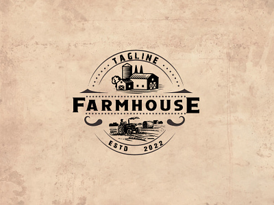 Vintage Farmhouse Logo branding design farmhouse farmhouse logo graphic design hfahim03 illustration logo retro retro vintage vector vintage vintage logo