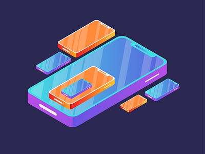 Smart Phones Isometric Modern Design