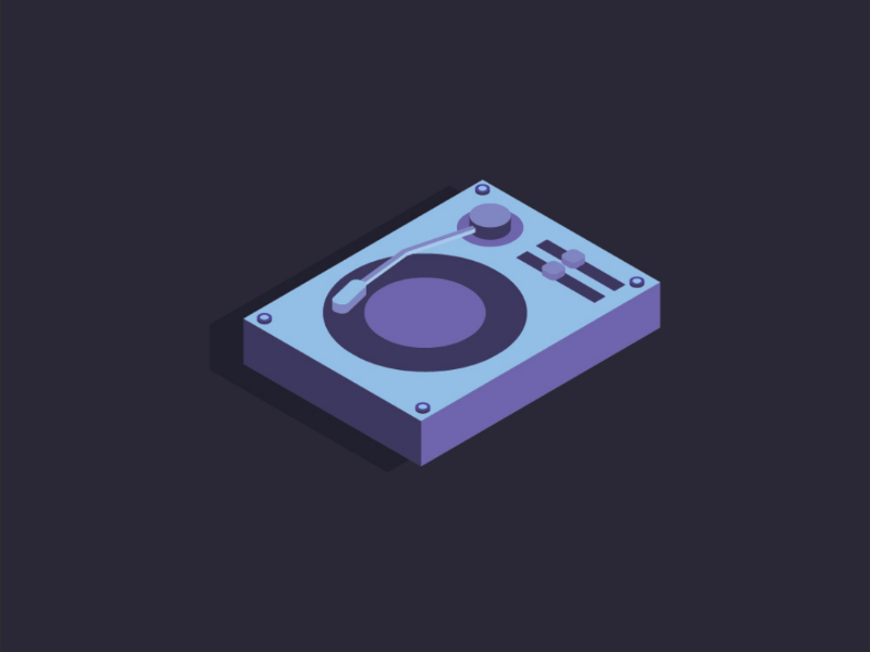 Isometric Turntable isometric view design illustration vector instrument music isometric design isometric turntable
