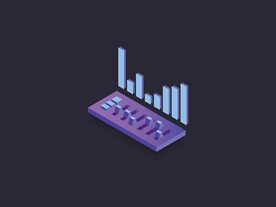 Isometric equalizer concert digital sound equalizer gradient isometric art isometric design isometric illustration music sound volume