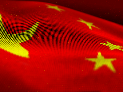 Pixels flag of China