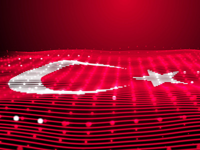Digital Flag of Turkey connected digital background dots globe hi tech information technology internet istanbul red star and moon turkey turkey flag turkish turkish flag waving wavy