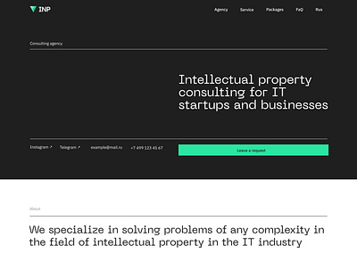 The website of an intellectual property registration company. design figma octon site tilda web webflow