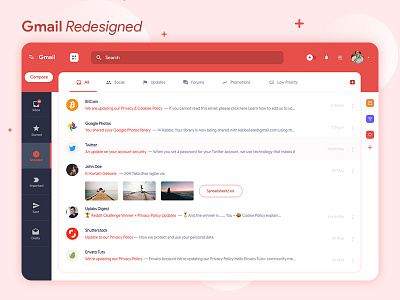 Gmail Redesigned gmail google interface redesign ui ux