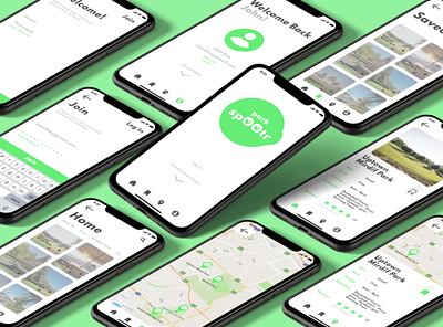 Park Spootr app branding graphic design ui