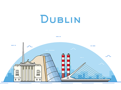 Dublin Illustration - Color building cartoon city color colour dublin government graphic illustration line sketch app spire