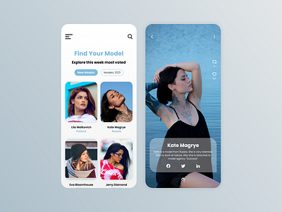 Find Your Model Application accurate design app app concept appdesign application clean ios mobile mobile ui ui ux