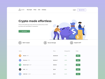 Crypto Currency Service accurate design branding clean design illustration ui ux