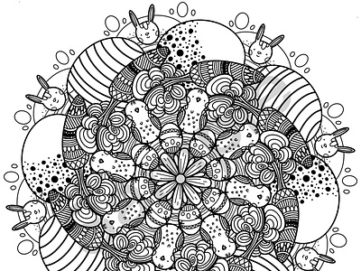 Colouring Page Illustration - Easter