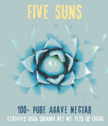 Five Suns Agave Nectar Packet five suns flower grundge packaging sugar packet