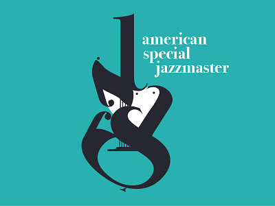 The Bodoni Jazzmaster design fender guitar jazzmaster letter splice music typography vector