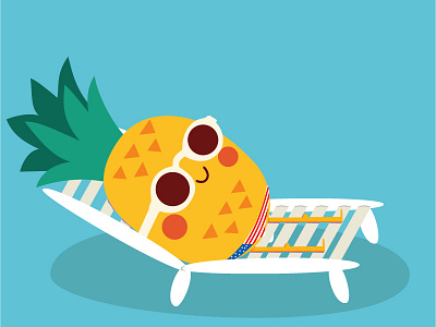 Pineapple Sunshine cute food funny illustration pineapple summer vector