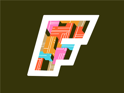 36 Days of Type - F geometric graphic design illustration lettering sticker