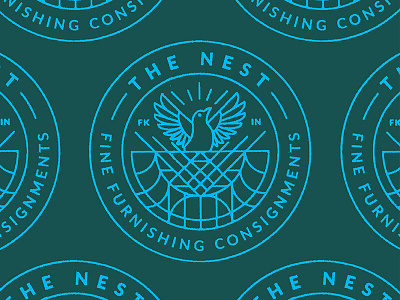 the Nest Stamp badge design illustration monoline stamp