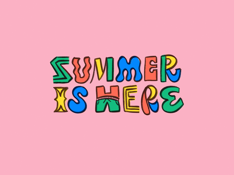 Summer Is Here!! lettering motion pink