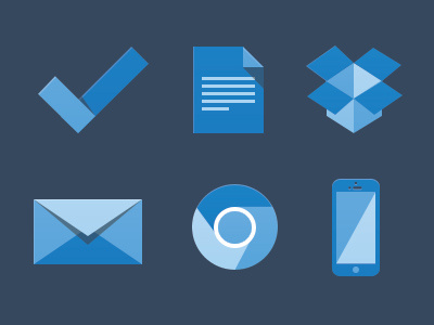 6 Blue Flat Icons blue flat design freebie icons psd psddd web elements