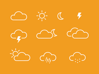 Weather Icons clouds freebie icons psddd rain simple snow storm sun vector weather
