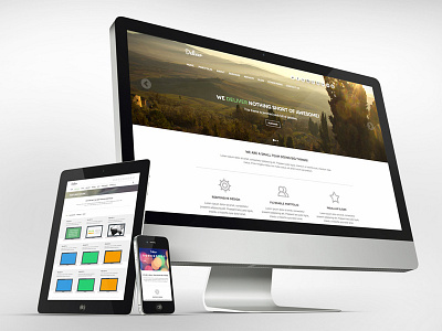 Deliver flat design minimal modern parallax slider template theme web design
