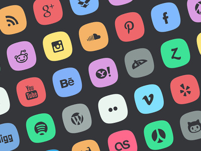 45 Subtle Social Media Icons