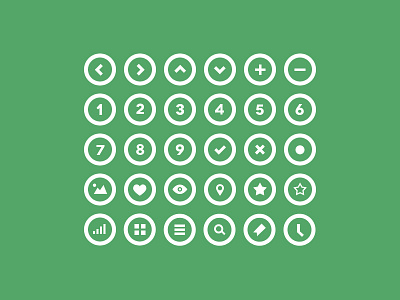 36 Circle Icons green icons psddd ui web elements