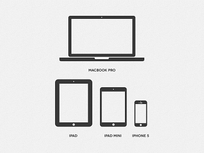 Minimal Apple Device Icons apple icons ios ipad iphone macbook pro minimal psddd